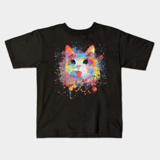 Water Color Cat Kids T-Shirt